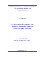 giải pháp đẩy nhanh tiến độ xây dựng nông thôn mới trên địa bàn huyện sơn dương, tỉnh tuyên quang