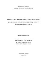 ĐÁNH GIÁ MỨC ĐỘ THỎA MÃN CỦA NGƯỜI LAO ĐỘNG QUA HỆ THỐNG TRẢ CÔNG LAO ĐỘNG TẠI CÔNG TY TNHH DINH DƯỠNG Á CHÂU