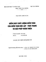 kiểm soát chất lượng kiểm toán của kiểm toán độc lập thực trạng và giải pháp hoàn thiện 