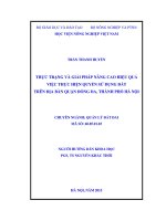 thực trạng và giải pháp nâng cao hiệu quả việc thực hiện quyền sử dụng đất trên địa bàn quận đống đa, thành phố hà nội 