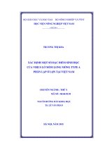 xác định một số đặc điểm sinh học của virus lở mồm long móng type a phân lập ở lợn tại việt nam 