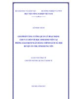 giải pháp tăng cường quản lý hoạt động cho vay đối với học sinh sinh viên tại phòng giao dịch ngân hàng chính sách xã hội huyện ân thi, tỉnh hưng yên