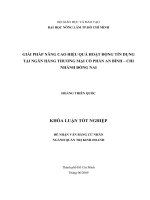 GIẢI PHÁP NÂNG CAO HIỆU QUẢ HOẠT ĐỘNG TÍN DỤNG TẠI  HOẠT ĐỘNG TÍN DỤNG CỔ PHẦN AN BÌNH – CHI NHÁNH ĐỒNG NAI