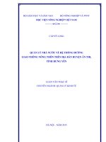 quản lý nhà nước về hệ thống đường giao thông nông thôn trên địa bàn huyện ân thi, tỉnh hưng yên 