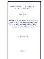 thực trạng và giải pháp nâng cao hiệu quả quản lý sử dụng đất của các tổ chức được giao đất không thu tiền sử dụng đất tại huyện thanh hà, tỉnh hải dương 