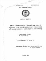 hoàn thiện tổ chức công tác kế toán ở các đơn vị sự nghiệp khoa học công nghệ công lập thuộc bộ khoa hoc và công nghệ 