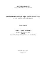 PHÂN TÍCH KẾT QUẢ HOẠT ĐỘNG KINH DOANH Ở CÔNG TY CẤP THOÁT NƯỚC TIỀN GIANG