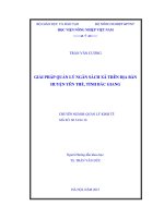giải pháp quản lý ngân sách xã trên địa bàn huyện yên thế, tỉnh bắc giang