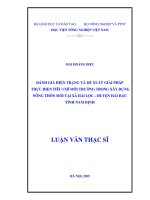 đánh giá hiện trạng và đề xuất giải pháp thực hiện tiêu chí môi trường trong xây dựng nông thôn mới tại xã hải lộc – huyện hải hậu tỉnh nam định 
