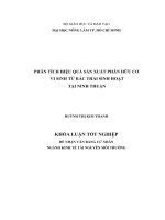 PHÂN TÍCH HIỆU QUẢ SẢN XUẤT PHÂN HỮU CƠ VI SINH TỪ RÁC THẢI SINH HOẠT TẠI NINH THUẬN