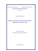 nghiên cứu tổ chức công tác khuyến nông trên địa bàn tỉnh bắc ninh 