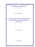 quản lý hoạt động giảng dạy ở trường tiểu học thanh khương, huyện thuận thành, tỉnh bắc ninh 