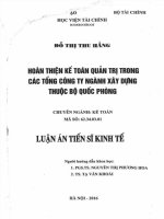 hoàn thiện kế toán quản trị trong các tổng công ty ngành xây dựng thuộc bộ quốc phòng 
