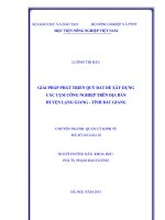 giải pháp phát triển quỹ đất để xây dựng các cụm công nghiệp trên địa bàn huyện lạng giang   tỉnh bắc giang