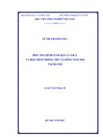 điều tra bệnh nấm hại cà chua và biện pháp phòng trừ vụ đông năm 2014 tại hà nội