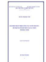 giải pháp hoàn thiện công tác tuyên truyền – hỗ trợ người nộp thuế tại cục thuế tỉnh bắc ninh