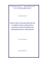 khảo sát thực trạng hoạt động giết mổ và ô nhiễm vi sinh vật trong thịt gà 