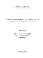 ÁP DỤNG MÔ HÌNH ARIMA ĐỂ DỰ BÁO GIÁ LÚA GẠO TẠI KHU VỰC ĐỒNG BẰNG SÔNG CỬU LONG