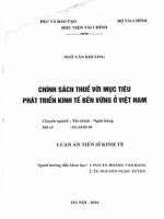 chính sách thuế với mục tiêu phát triển kinh tế bền vững ở việt nam 