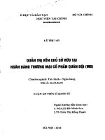Quản trị vốn chủ sở hữu tại ngân hàng thương mại cổ phần quân độ MB 