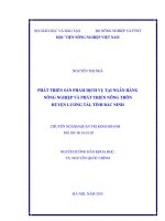 phát triển sản phẩm dịch vụ tại ngân hàng nông nghiệp và phát triển nông thôn huyện lương tài, tỉnh bắc ninh 