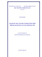 giải quyết việc làm cho lao động nông thôn trên địa bàn huyện văn lâm, tỉnh hưng yên