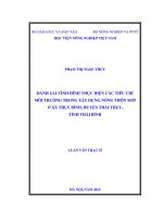 đánh giá tình hình thực hiện các tiêu chí môi trường trong xây dựng nông thôn mới ở xã thụy bình, huyện thái thụy, tỉnh thái bình 