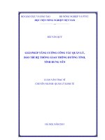 giải pháp tăng cường công tác quản lý, bảo trì hệ thống giao thông ðường tỉnh, tỉnh hưng yên