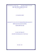 Giá đất ở và các yếu tố ảnh hưởng đến giá đất ở trên địa bàn quận hà đông, thành phố hà nội
