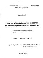 nâng cao hiệu quả sử dụng vốn kinh doanh của doanh nghiệp xây dựng ở việt nam hiện nay 