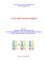 PHƯƠNG PHÁP XÁC ĐỊNH TẦN SỐ  TRAO ĐỔI TRONG PHÉP LAI PHÂN TÍCH 3 CẶP TÍNH TRẠNG