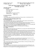 Kế hoạch hoạt động tổ chuyên môn Sinh  Hóa (có đủ KH thang, HK, năm)