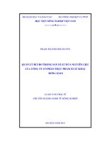 quản lý rủi ro trong sản xuất dứa nguyên liệu của công ty cổ phần thực phẩm xuất khẩu đồng giao 