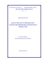 quản lý nhà nước về tình trạng mất cân bằng giới tính khi sinh tại huyện quế võ tỉnh bắc ninh 