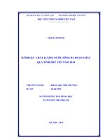 đánh giá chất lượng nước sông ba đoạn chảy qua tỉnh phú yên năm 2014 