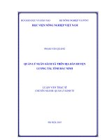 Quản lý ngân sách xã trên địa bàn huyện lương tài, tỉnh bắc ninh 