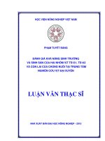đánh giá khả năng sinh trưởng và sinh sản của hai nhóm vịt ts131, ts142 và con lai của chúng nuôi tại trung tâm nghiên cứu vịt đại xuyên 