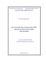 đào tạo nghề cho lao động nông thôn trên địa bàn huyện quỳnh phụ tỉnh thái bình