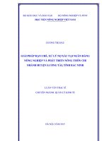 giải pháp hạn chế, xử lý nợ xấu tại ngân hàng nông nghiệp và phát triển nông thôn chi nhánh huyện lương tài, tỉnh bắc ninh