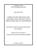Nghiên cứu phát triển mạng lưới giao thông công cộng bằng xe buýt thường trong khu vực thành phố huế