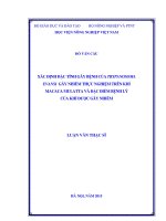 xác định đặc tính gây bệnh của trypanosoma evansi gây nhiễm thực nghiệm trên khỉ macaca mulatta và đặc điểm bệnh lý của khỉ được gây nhiễm 