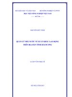 quản lý nhà nước về xuất khẩu lao động trên địa bàn tỉnh hải dương 