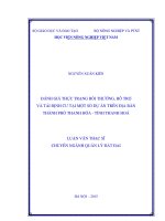 đánh giá thực trạng bồi thường, hỗ trợ và tái định cư tại một số dự án trên địa bàn thành phố thanh hóa   tỉnh thanh hoá 