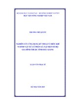 nghiên cứu ứng dụng kỹ thuật ủ hiếu khí vi sinh vật xử lý phân gà tại một số hộ gia đình thuộc tỉnh bắc giang 