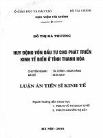 huy động vốn đầu tư cho phát triển kinh tế biển ở tỉnh thanh hóa 