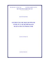 giải pháp tăng thu nhập cho nông hộ có phụ nữ là chủ hộ trên địa bàn huyện lương tài tỉnh bắc ninh