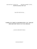 Nghiên cứu thiết lập mô hình thủy văn  kinh tế phân bổ nước tối ưu lưu vực sông Ba