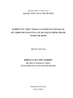 NGHIÊN CỨU THỰC TRẠNG VÀ ĐÁNH GIÁ TỔN HẠI VỀ SỨC KHỎE DO NGẬP ÚNG GÂY RA Ở QUẬN BÌNH THẠNH TP.HỒ CHÍ MINH