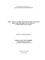 THỰC TRẠNG VÀ BIỆN PHÁP NHẰM THÚC ĐẨY HOẠT ĐỘNG TIÊU THỤ SỢI,VẢI TẠI CÔNG TY CỔ PHẦN DỆT VIỆT THẮNG