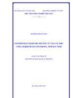 giải pháp đẩy mạnh thu hút đầu tư vào các khu công nghiệp huyện yên phong, tỉnh bắc ninh
